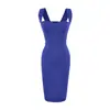 2608-26 Estilo Verão Europeu e Americano Slim Fit Gola Quadrada Com Bojo Sem Mangas Fenda nas Costas Sexy Sem Alças Vestido Curto