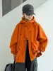 Chaqueta cortavientos estilo ropa de trabajo para niños, nueva colección primavera/otoño, chaqueta con capucha de corte holgado, top funcional estilo japonés para niños mayores, moderno