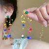 Aretes Estilo Vacacional Flor de Primavera 2025 Nuevo Diseño Nicho Aretes de Alta Gama Aretes de Flores con Cuentas Hechos a Mano