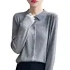Nuevo Suéter de Punto Casual Elegante para Mujer Otoño 2026, Cárdigan Delgado de Cuello Polo Elegante
