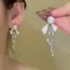 "Sonho Doce Ballet" Brincos Doces com Laço Feminino para Mulheres, Brincos Longos de Franja Exquisitos