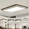 Lámpara de Techo para Sala de Estar Estilo Medieval Madera de Nogal Retro Textura Simple Rectangular Ultradelgada Luz Principal de Vestíbulo Paquete de Iluminación para Toda la Casa