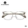 STUDIOMUKU gafas de madera geniales diseño original marco grande degradado transparente hecho a mano exquisito marco de gafas marco de gafas