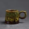 Taza de Café con Platillo Cambio de Horno Taza de Cerámica Creativa para Latte Taza de Flor Vintage para Té de la Tarde Taza de Oreja Colgante