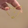 Pulsera de la Fortuna para Mujer Luz Dorada Lujo de Alta Gama Sensación Elegante Pulsera de Riqueza 2024 Nueva Pulsera Colgante Versátil