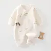 Mameluco para bebé para primavera, otoño e invierno, mameluco acolchado de algodón para bebés pequeños, mameluco de dibujos animados para recién nacidos, ropa estilo mariposa que protege la barriga y es cálida