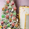 24 Piezas Decoración de Paleta Navideña Forma de Caramelo de Madera Árbol de Navidad Fiesta en Casa Festival Juego de Colores Colgante