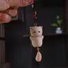 Nuevo Gato de la Fortuna de Madera de Haya Colgante para Bolso Llavero con Borla DIY Colgante de Dibujos Animados Decoración de Madera