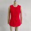 Venta al por mayor de Ropa de Mujer de Comercio Exterior Lista para Usar del Fabricante Nueva Moda Primavera 2025 Chaleco Rojo sin Mangas con Botones para Viajar al Trabajo