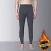 Pantalones Casuales Forrados de Polar para Otoño e Invierno para Hombre, Capa Base Térmica sin Polar, Pantalones Cálidos de Cintura Media, Pantalones de Capa Base Térmica Gruesa de Polar sin Costuras