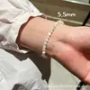 Estilo Minimalista de Férias de Verão na Costa Branca Pérola Natural Turmalina Pulseiras Empilháveis Série Pedras Naturais para Mulheres