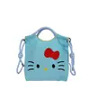 Bolso Cruzado Estilo Japonés para Mujer, Bolso de Mano Casual de Lujo Nicho para Viajar, Dibujo Animado de Gato Lindo