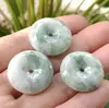 Jadeíta Birmanesa Natural Grau A com Padrões Florais, Acessórios para Joias DIY, Pingente de Jadeíta com Padrões Florais no Atacado