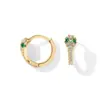 Brincos Pequenos Redondos Personalizados da Amazon Transfronteiriços, Brincos de Argola Elegantes com Zircônia Cúbica, Brincos Versáteis da Moda para Meninas
