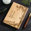 Cuaderno con Patrón de Bambú Imitación Superficie de Cuero Suave Diario Literario Estilo Chino Bloc de Notas de Negocios Engrosado Logotipo Personalizado Impreso