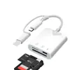 Adecuado para Lector de Tarjetas de Doble Propósito Tipo-C de Apple, Teléfono Móvil Otg Carga Rápida Tableta, Adaptador Multifunción Tf/Sd