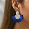 Nuevos pendientes creativos hechos a mano con borlas en forma de abanico, pendientes para mujer, pendientes bohemios europeos y americanos, pendientes al por mayor