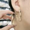 Pendientes Grandes de Múltiples Capas 2024 Nuevos de Moda Aguja de Plata de Ley Pendientes de Aro Grandes Estilo Diosa Elegante Pendientes de Círculo Exagerados
