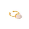 Anillo de Perla de Agua Dulce Natural para Mujer Nicho de Alta Gama Lujo Ligero Anillo de Acero de Titanio para Joyería de Apertura de Pareja