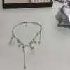 Colar de Pérolas com Franjas de Concha Redonda Estilo Resort Moda Elegante Senhora Luxo Leve Alta Qualidade Corrente para Clavícula Joias