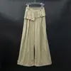 Conjunto de Pantalones Anchos con Top Nuevo de Verano de un Hombro con Adorno de Encaje y Cinturilla Falsa Plisada