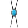 Colar Masculino Longo Estilo Punk Europeu e Americano Transfronteiriço Retrô Simples Flor de Turquesa Liga Metálica Gola Polo