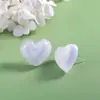 Aretes de Resina con Brillo de Gelatina de Árbol de Corazón Accesorios de Aretes Acrílicos de Color Sólido Fresco con Corazón de Durazno Accesorios Simples con Forma de Corazón Juveniles