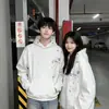 Moda Nacional Americana Preguiçoso Floco de Neve Bordado de Letra Roupas de Casal Moletom Novo Estilo 2026 Com Capuz Primavera Outono Inverno Temporada Roupa Externa Masculina