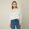 Bordado de Borboleta 2026 Nova Primavera 100% Seda Top Camisa de Seda 22 Momme Feminina Respirável Blusa de Alta Qualidade