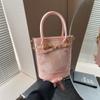 Bolso de Cubo Portátil para Mujer Estilo Coreano Primavera Nuevo Moda de Alta Gama Combinable Bolso de Hombro 2025 Diseño Nicho Bolso para Mujer