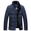 Venta de Liquidación Chaqueta Casual de Plumas Engrosada para Hombres de Mediana Edad y Mayores con Cuello de Piel de Conejo Rex Abrigo Casual para Hombre