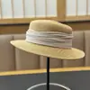 Chapéu de Palha de Topo Plano Estilo Francês para Primavera e Verão Feminino, Chapéu Trançado Estilo Old Money, Chapéu de Sol de Aba Larga para Férias na Praia