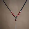 Cordón Original Tejido a Mano para Colgante de Cinabrio, Cordón de Collar de Ágata Roja, Hilo Ajustable para Colgante de Jade, Cordón Delgado para Hombres y Mujeres