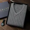 Chaleco de Cachemira para Hombre Cálido de Invierno Talla Grande Chaleco sin Mangas de Punto para Hombre Venta al por Mayor Chaleco de Punto con Cuello en V Suéter de Cachemira