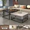 Mesa de centro de roca nórdica nueva, mesa de centro de mármol de lujo ligero para uso doméstico, sala de estar, apartamento pequeño, mesa auxiliar cuadrada estilo italiano