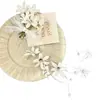 Pinza para el pelo de flor de lirio del valle, simulación de foto de viaje, para mujer, ambiente de bosque, súper de hadas, con borla, pinza lateral