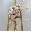 Marcadores de Corredor para Casamento Chinês Flor de Peônia Fundo com Pontos Arco de Flores Pendurado Arranjo Floral Decoração de Casamento Ornatos de Coluna de Flores de Boas-Vindas