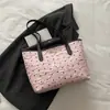 Bolsa de Mão de Grande Capacidade para Trabalho, Bolsa Tote Feminina Moda Nova 2025 de Bolinhas, Bolsa de Axila de Ombro Único Doce e Estilosa