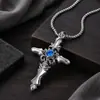 Colar Cruzado para Homens, Design de Chama Negra, Estiloso e Único, Estilo Hip-Hop, Luxo Leve, Sensação de Alta Qualidade, Colar para Mulheres