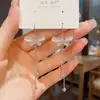 Brincos Longos com Franjas de Diamante Exagerados e Estilosos Moda Europeia e Americana Libélula Exquisitos, Delicados e Versáteis Aparência Emagrecedora Ganchos de Orelha Atacado