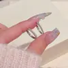 Aretes de estilo minimalista transfronterizo con circonita cúbica completa, lujo ligero con un toque de alta gama, diseño de nicho, versátiles, exquisitos, elegantes y modernos ear cuffs