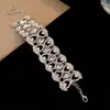Pulsera Ovalada con Incrustaciones de Pedrería Estilo Xiaohongshu Pulsera de Lujo Ligero de Alta Gama Estilo ins Pulsera Versátil de Nicho Accesorios para Pulseras Venta al por Mayor