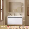 2026 Nuevo Lavabo Espesor Color Crema de Aluminio Espacial con Lavabo Cerámico Integrado para Gabinete de Baño e Inodoro