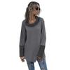 Amazon Comércio Exterior Moda Feminina 2024 Outono Novo Suéter Gola Alta Patchwork Listrado Camiseta Básica Feminina Casual