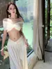 Traje de baño de tres piezas estilo nuevo 2026 para mujer, que oculta el abdomen y estiliza, adecuado para la playa, vacaciones y aguas termales [Disponible para Dropshipping]