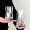 Vaso de vidrio de alta transparencia Jindalai para uso doméstico, vaso simple para agua, vaso para jugo, taza multifuncional para café, taza de lujo ligero estilo ins