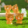 Animales Lindos con Luz Nocturna en Miniatura, Mini Osos y Conejos, Figuras Adorables, Adornos de Escritorio y Coche, Manualidades de Resina