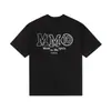 Serie de camisetas casuales de algodón puro de manga corta, unisex, de marca moderna, con tres etiquetas completas, patrón digital transfronterizo Margiela, cuello redondo