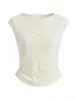 2607309-Top Jacquard de Manga Corta de Alta Calidad Nanyou para Mujer, Diseño Elegante que Adelgaza y Esconde la Figura, Camiseta de Ropa Interior a la Moda