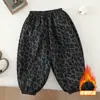 Ropa de Otoño e Invierno para Niños Pantalones con Puño de Terciopelo Estilo Coreano Mono de Terciopelo Holgado Estilo Linterna Pantalones Largos de Invierno para Bebé